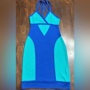 Venus Blue and Teal Bodycon Dress Women's size Small